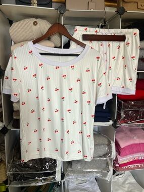 NWT Cherry Knit Lounge Set